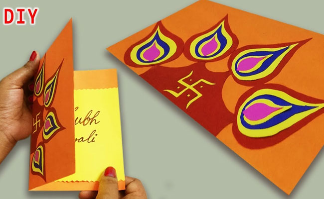 4 handmade cards for diwali diy diwali greeting cards