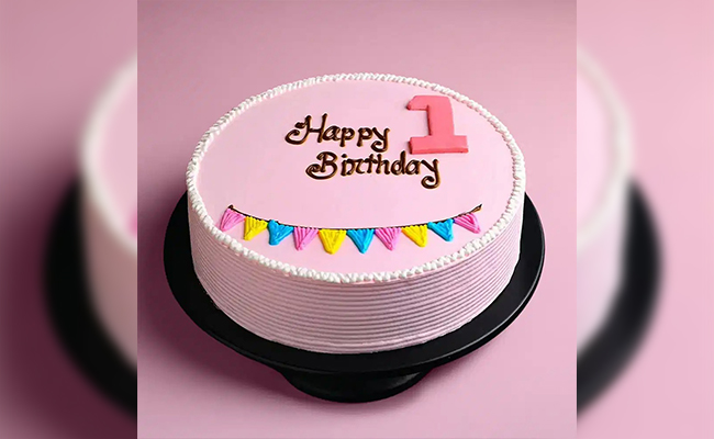 Minimal Cream Cake with Name