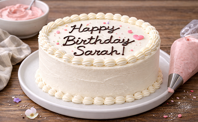 Message Writing on Cake