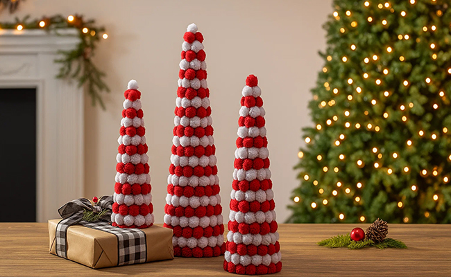 Pom-Pom Christmas Trees