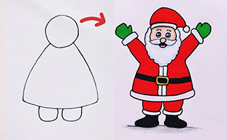 how to draw santa claus