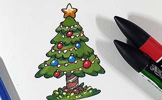 draw christmas tree