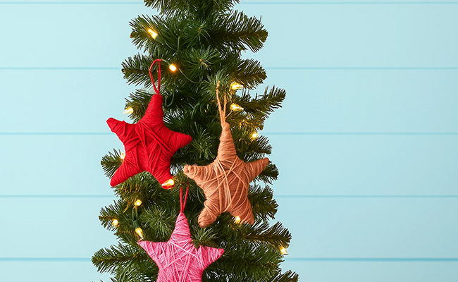 Yarn-Wrapped Star Ornaments