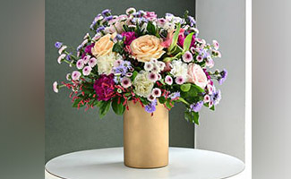 Floral Symphony in Golden Vase
