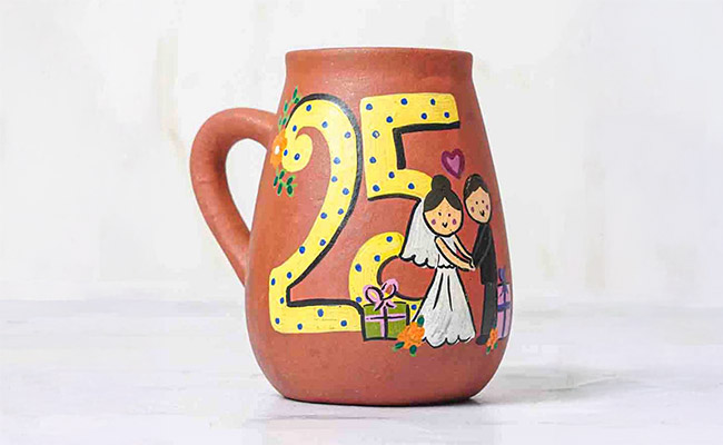 Hand-Painted Terracotta Mug