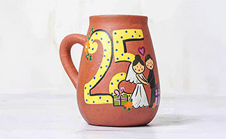 Hand-Painted Terracotta Mug