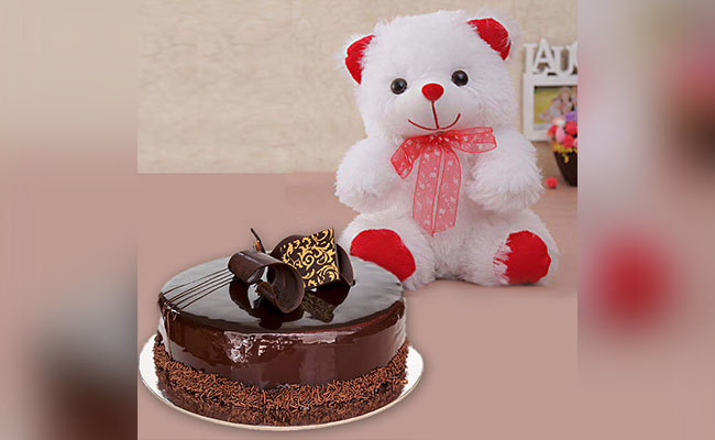 Cake and Teddy Bear Combo