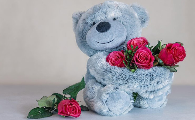 Flowers and Teddy