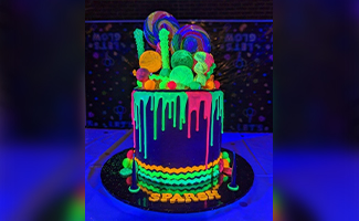 Neon Glow Party Cake