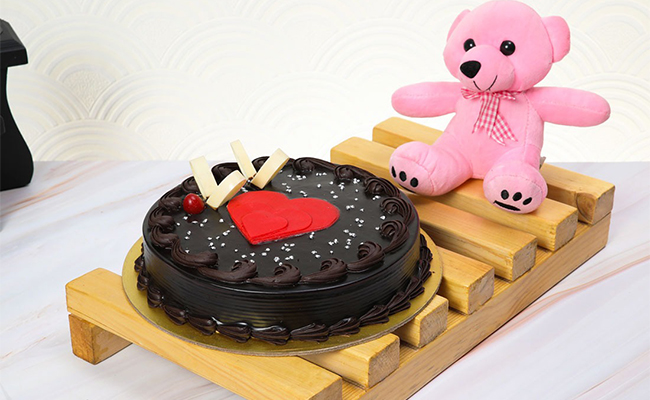 Cake with Teddy Bear Combo