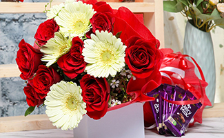 Chocolate with Flowers Combo