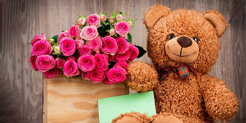 teddy bear with flowers teddy bear with flowers