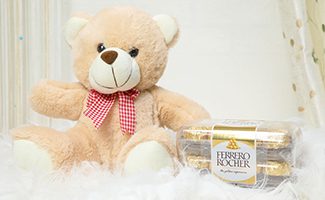Teddy Bear with Chocolates Combo