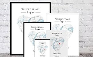 Customized Map of Your Love Story