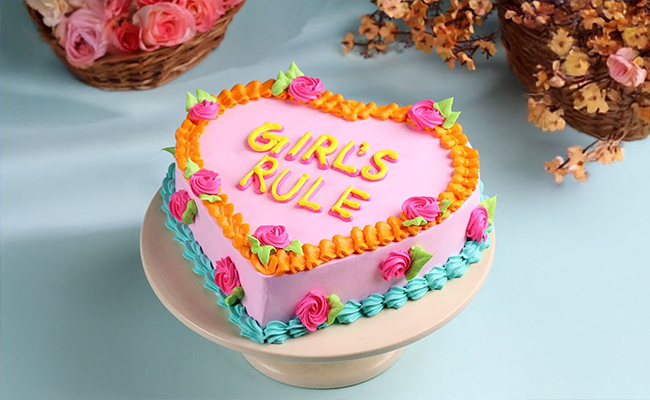 Girls Rule Floral Cake